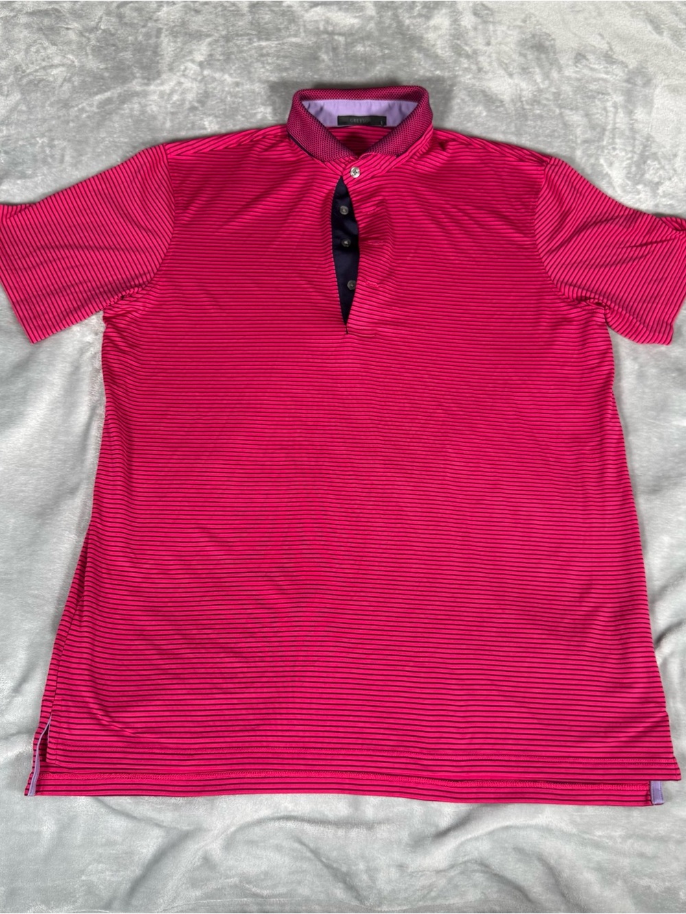 Greyson Striped Golf Polo Shirt Mens Large Stretch Performance Pink